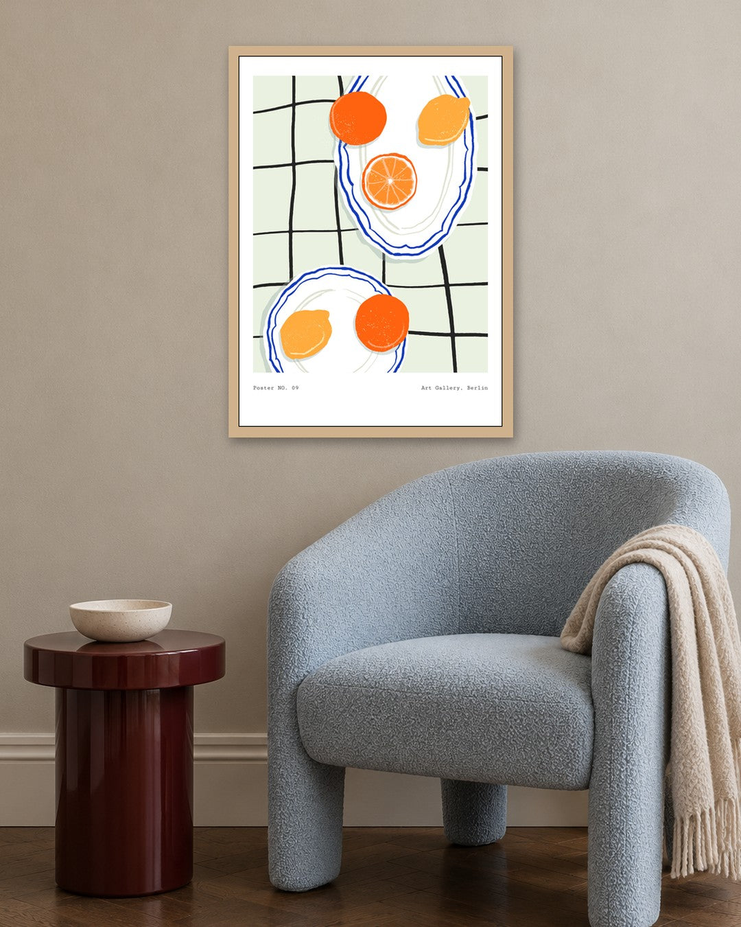 SENT Studio - Cravings Poster No. 9 - oak frame in a room