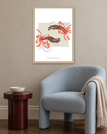 SENT Studio - Blooming Flowers Poster No. 44 - oak frame in a room