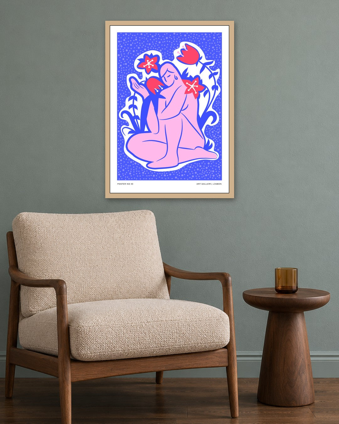 SENT Studio - Aesthetic Poster No. 43 - oak frame in a room
