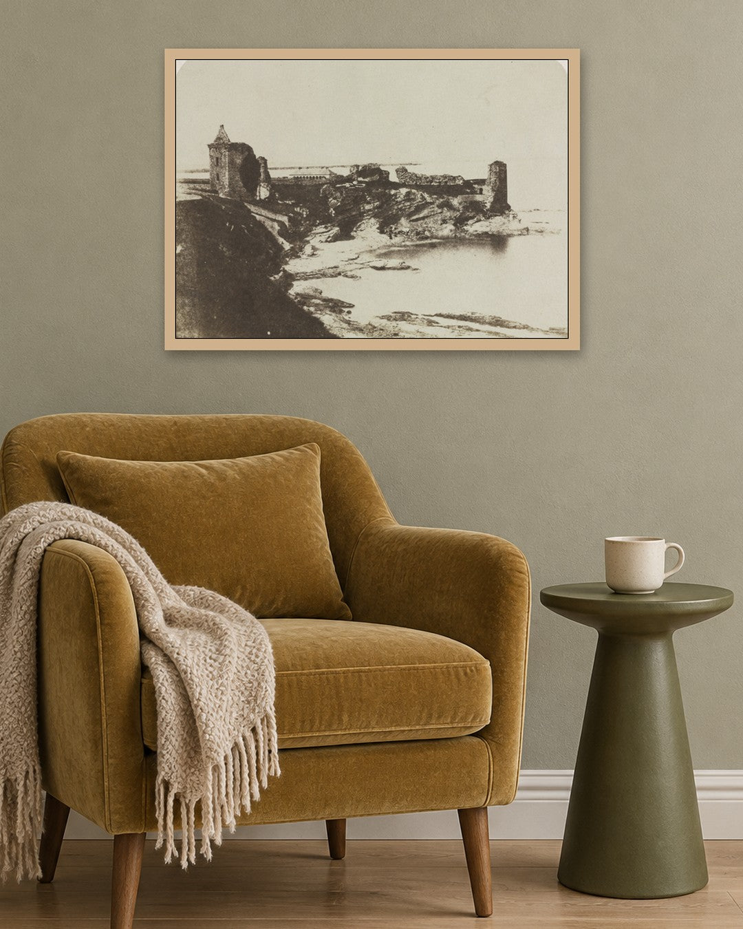 David Octavius Hill - St. Andrews Castle, from the Southeast - oak frame in a room