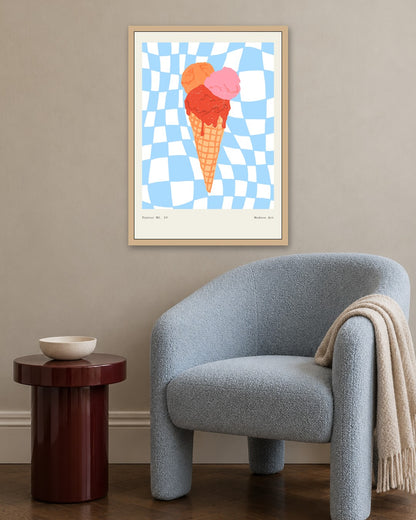 SENT Studio - Cravings Poster No. 29 - oak frame in a room
