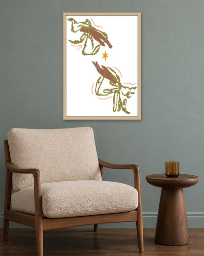 SENT Studio - Blooming Flowers Poster No. 43 - oak frame in a room