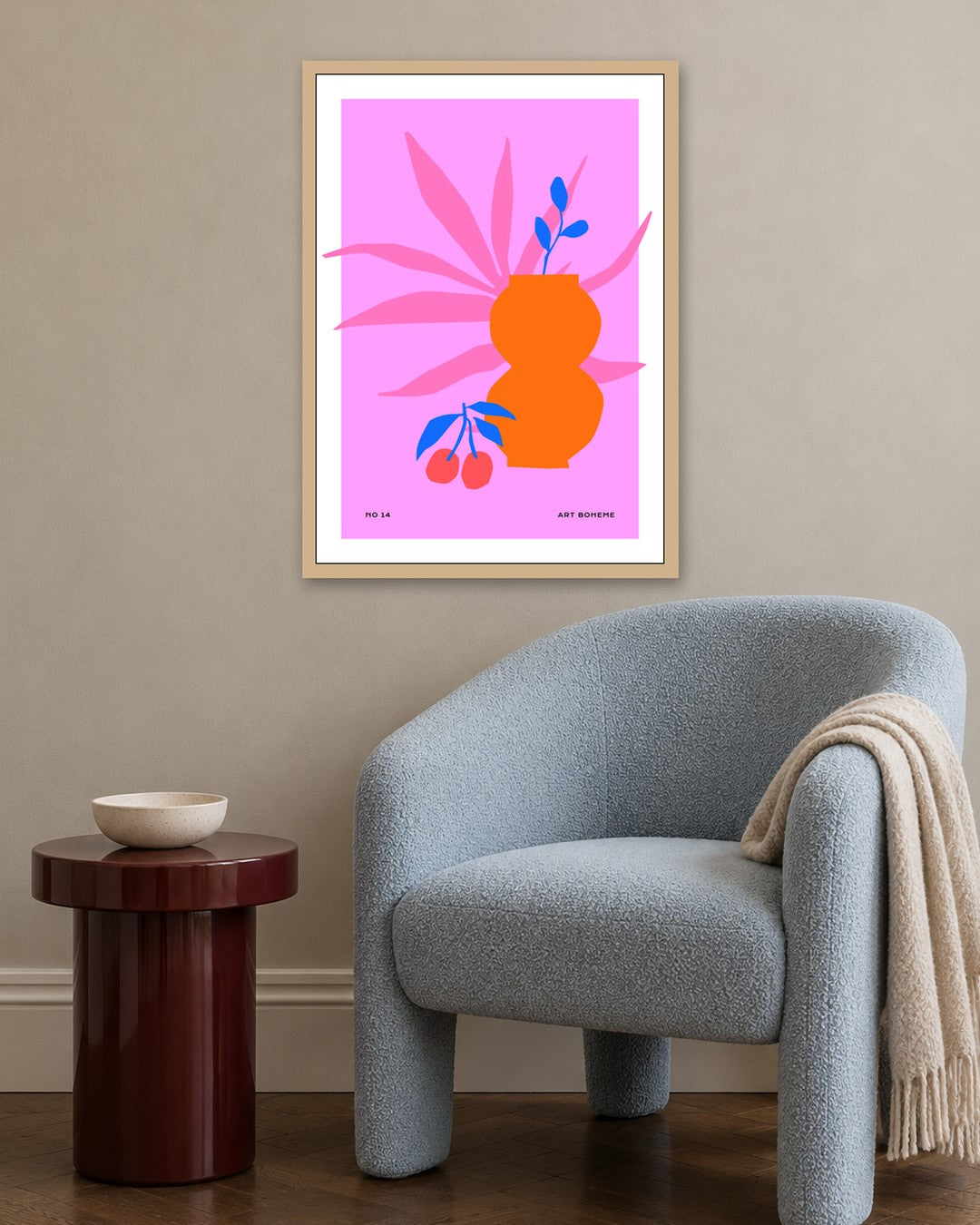 SENT Studio - Abstract Poster No. 6 - oak frame in a room