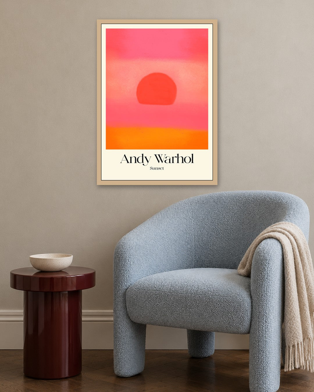 SENT Studio - Sunset Blush - oak frame in a room