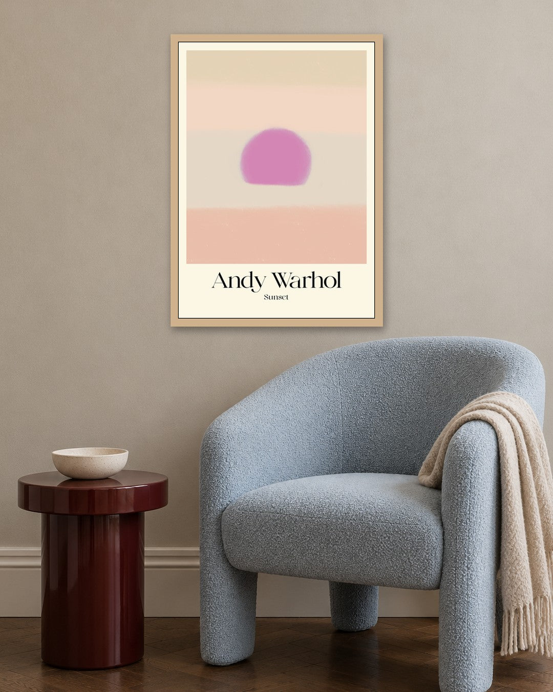SENT Studio - Sunset Lilac - oak frame in a room