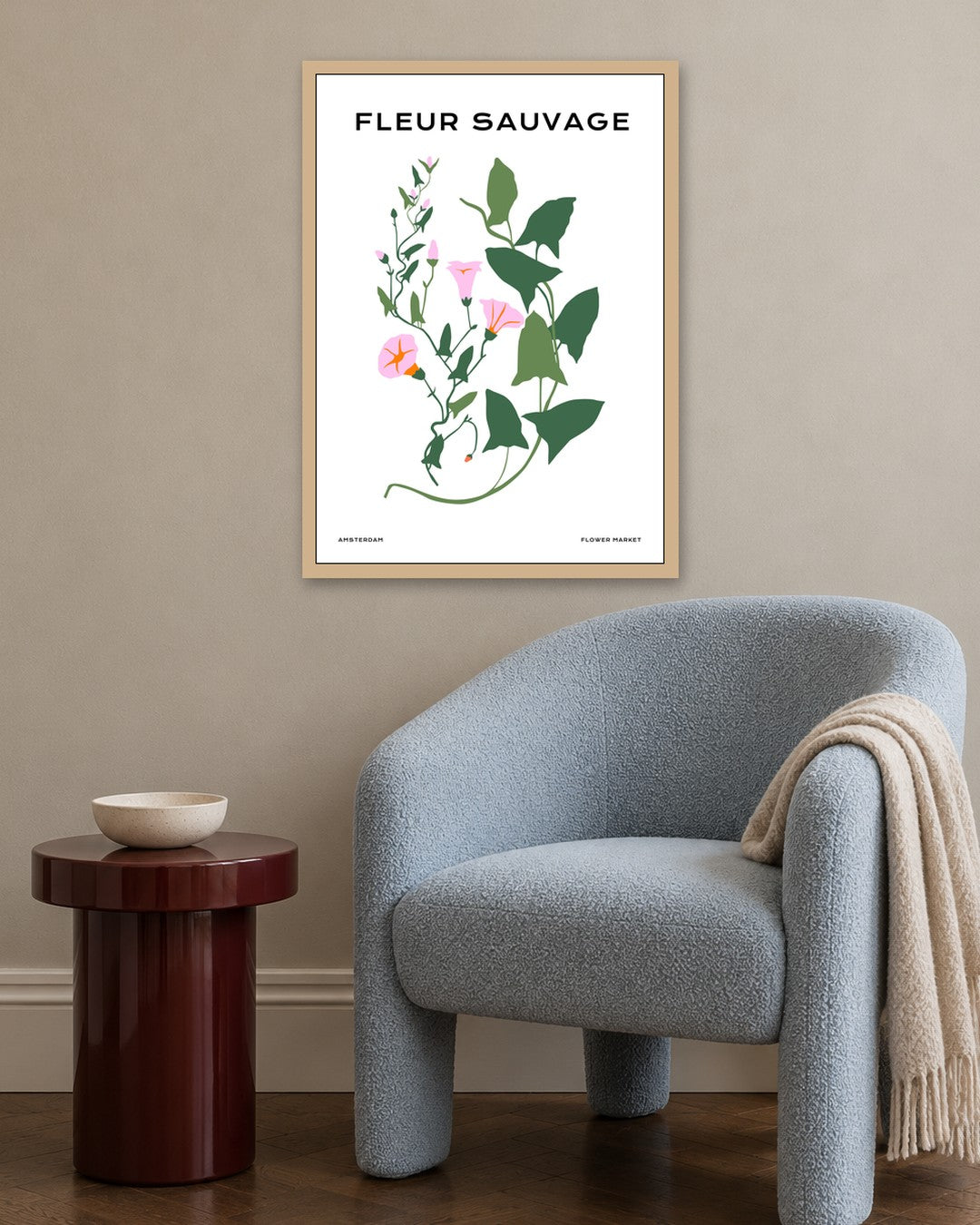 SENT Studio - Botanical Poster No. 42 - oak frame in a room