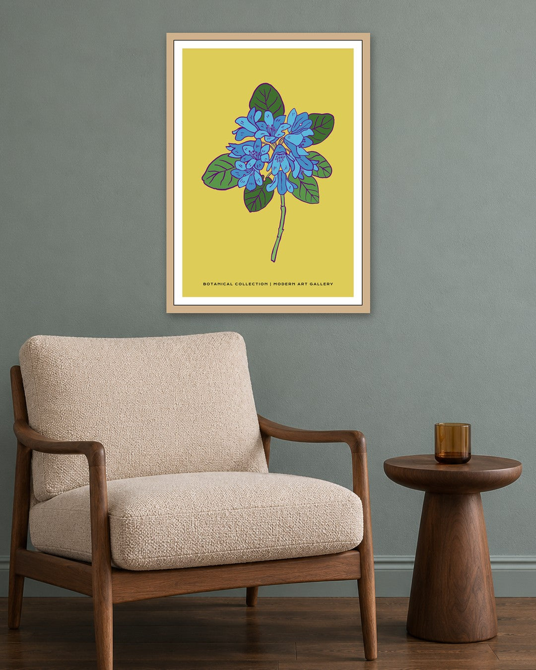 SENT Studio - Flower Poster No. 15 - oak frame in a room