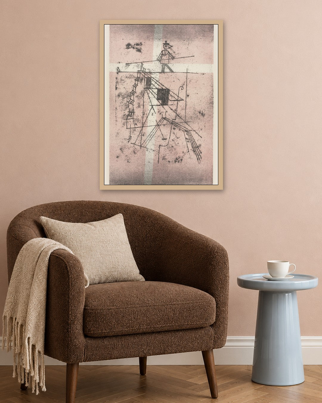 Paul Klee - Tightrope Walker - oak frame in a room