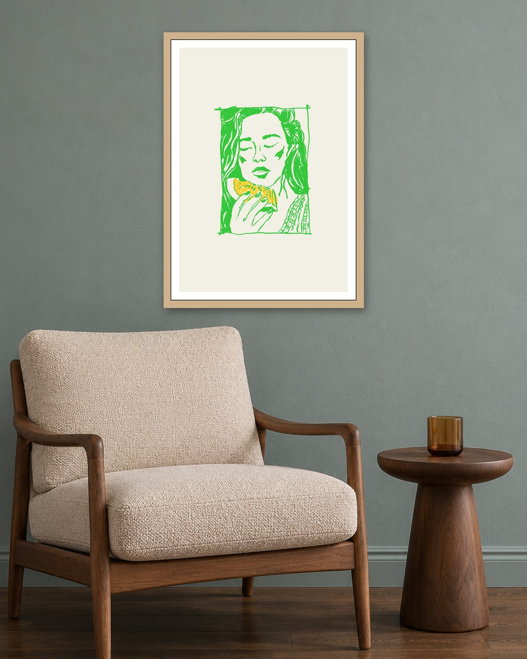 SENT Studio - Cravings Poster No. 52 - oak frame in a room