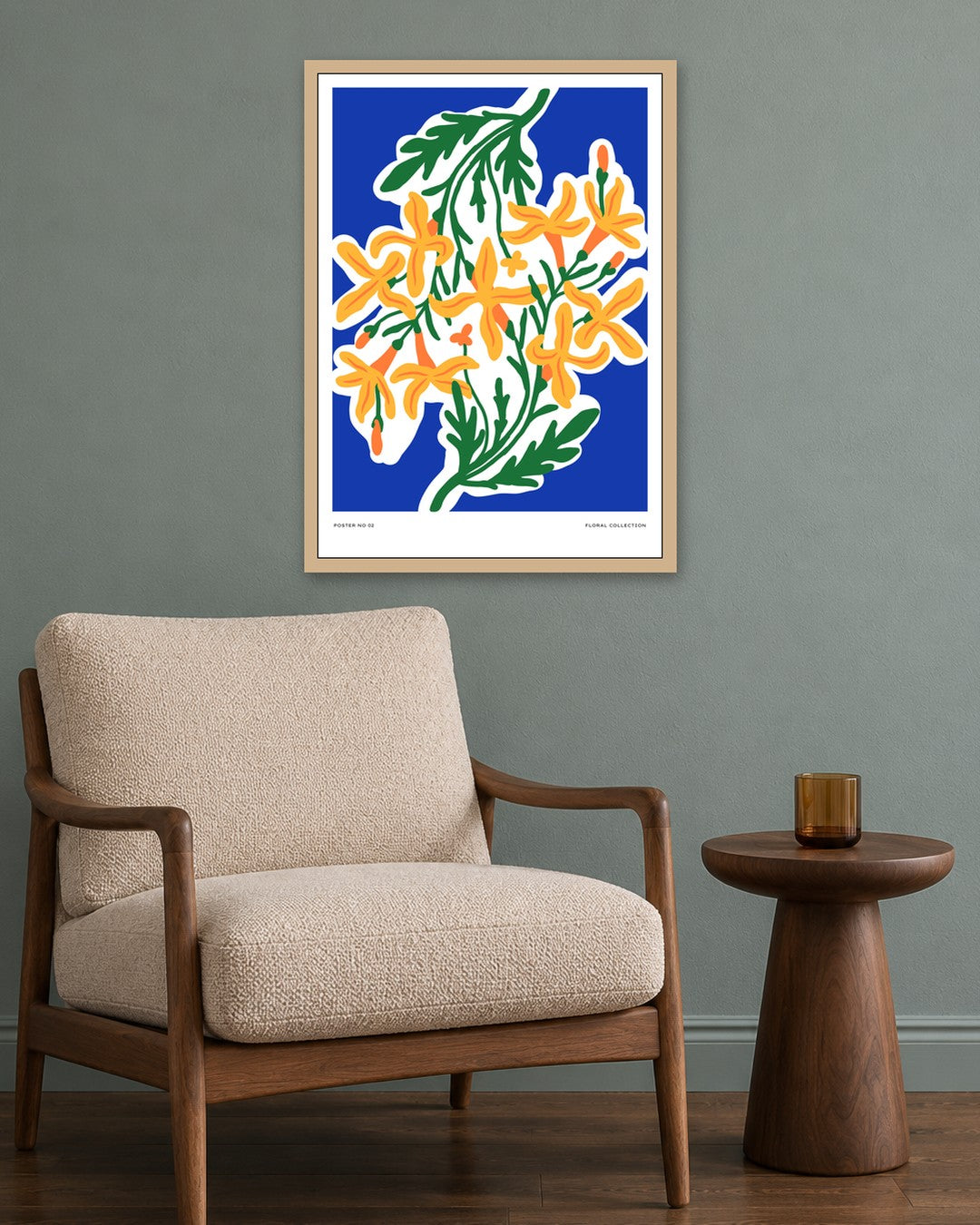 SENT Studio - Aesthetic Poster No. 2 - oak frame in a room