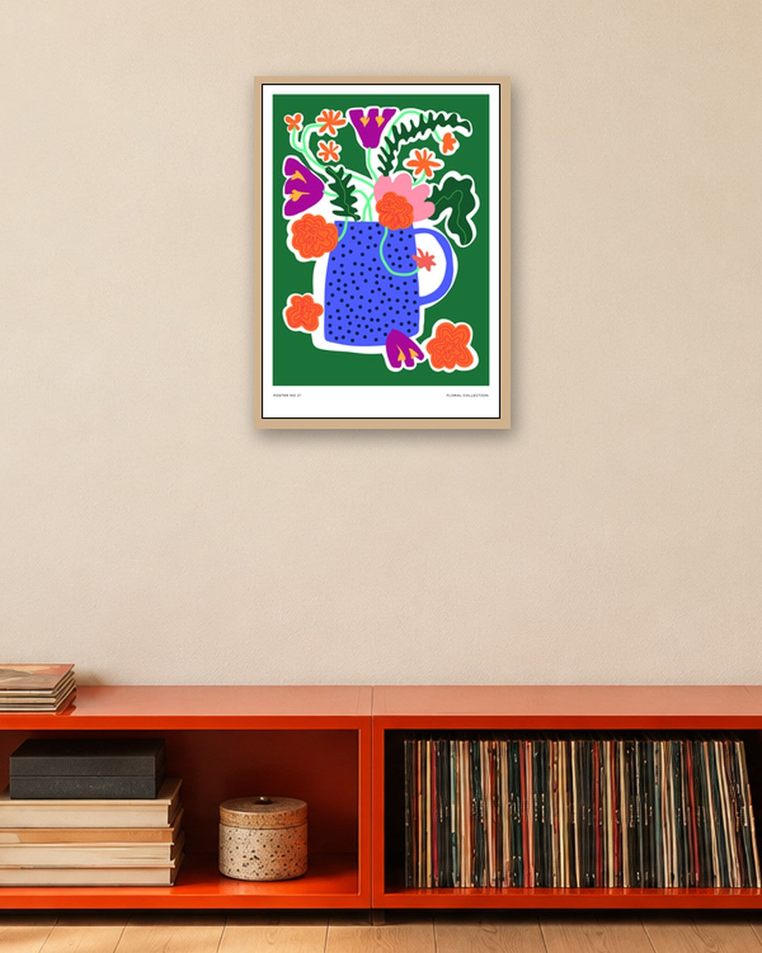 SENT Studio - Aesthetic Poster No. 17 - oak frame in a room