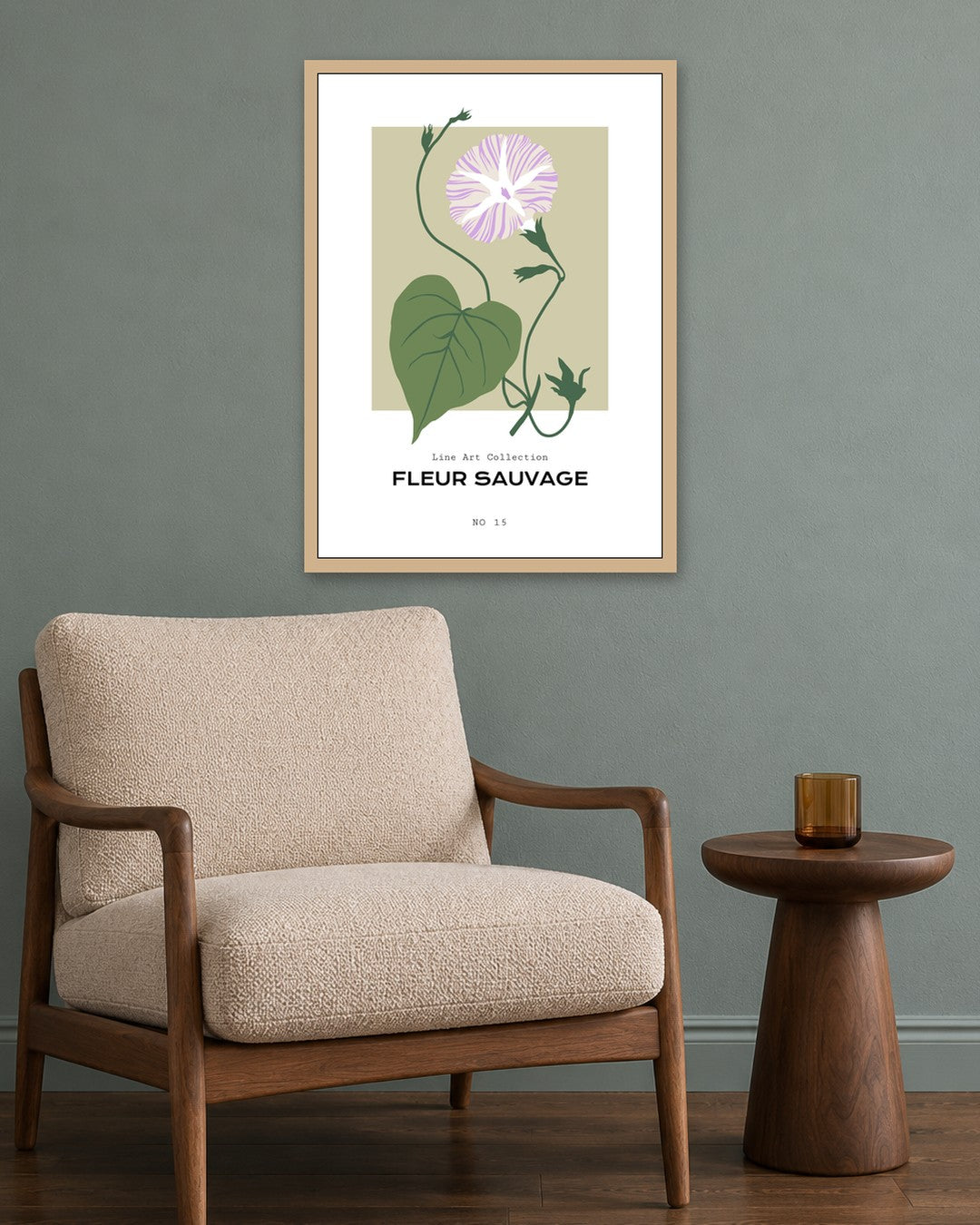 SENT Studio - Botanical Poster No. 50 - oak frame in a room