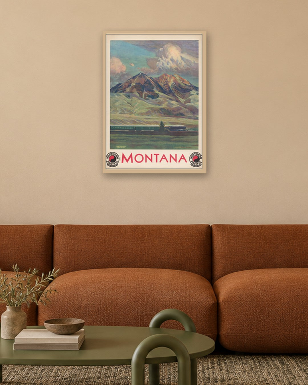 Northern Pacific - Montana (1920) - oak frame in a room