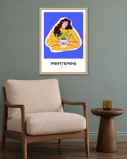 SENT Studio - Aesthetic Poster No. 20 - oak frame in a room