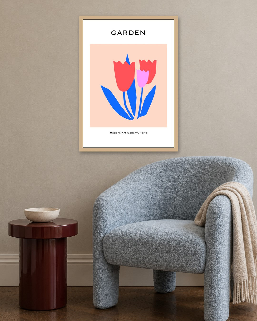 SENT Studio - Abstract Poster No. 31 - oak frame in a room