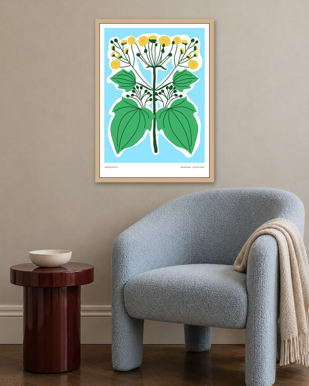 SENT Studio - Aesthetic Poster No. 7 - oak frame in a room