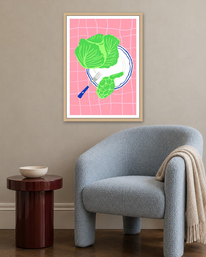 SENT Studio - Cravings Poster No. 5 - oak frame in a room