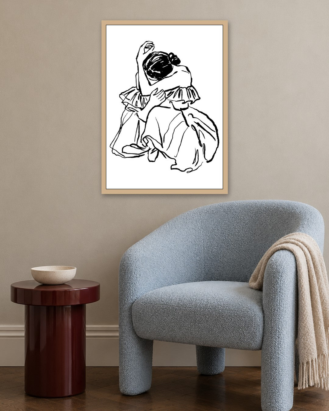 SENT Studio - Dancing Poster No. 52 - oak frame in a room