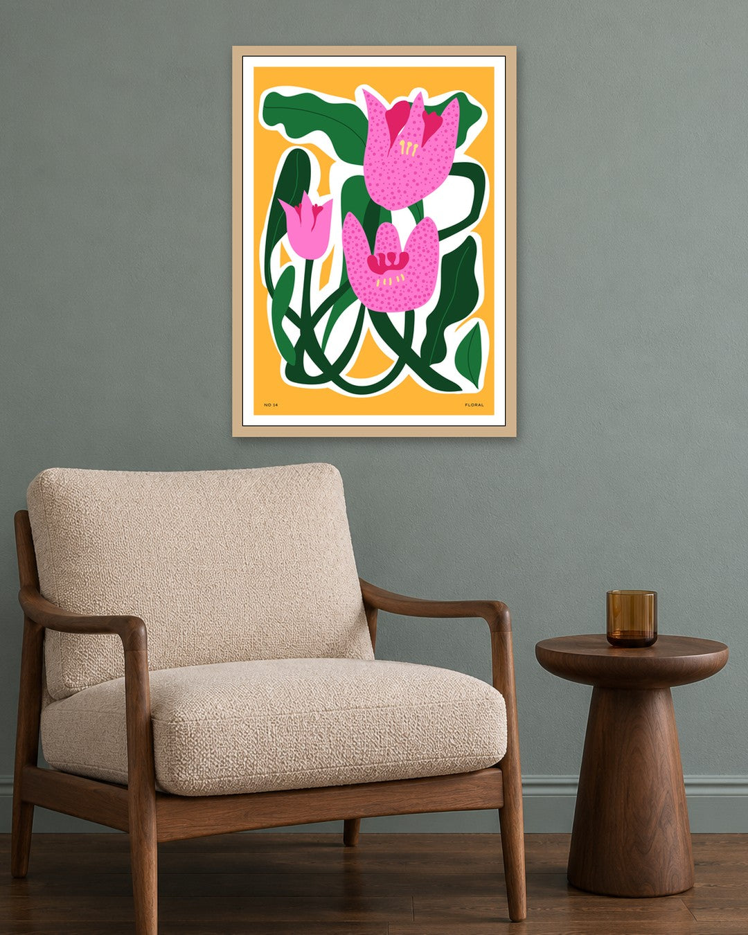 SENT Studio - Aesthetic Poster No. 14 - oak frame in a room