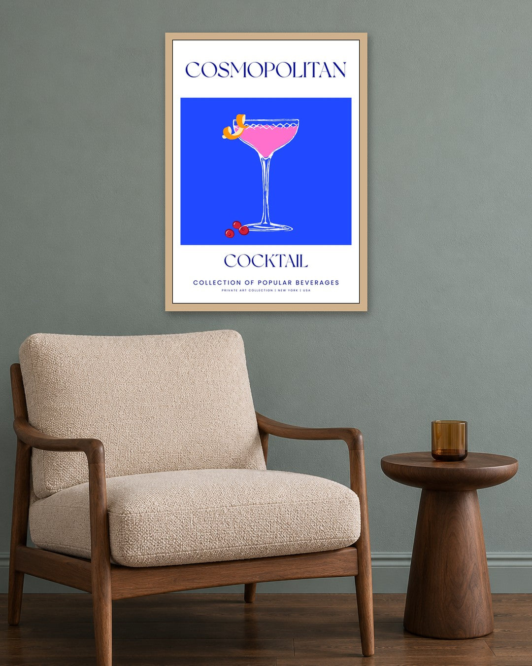 SENT Studio - Cocktail Poster No. 36 - oak frame in a room