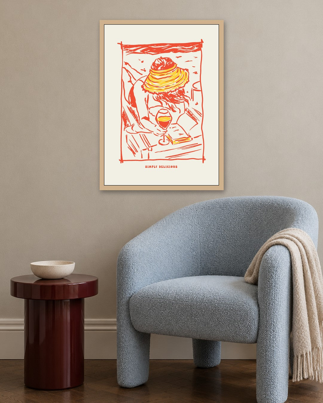 SENT Studio - Cravings Poster No. 56 - oak frame in a room
