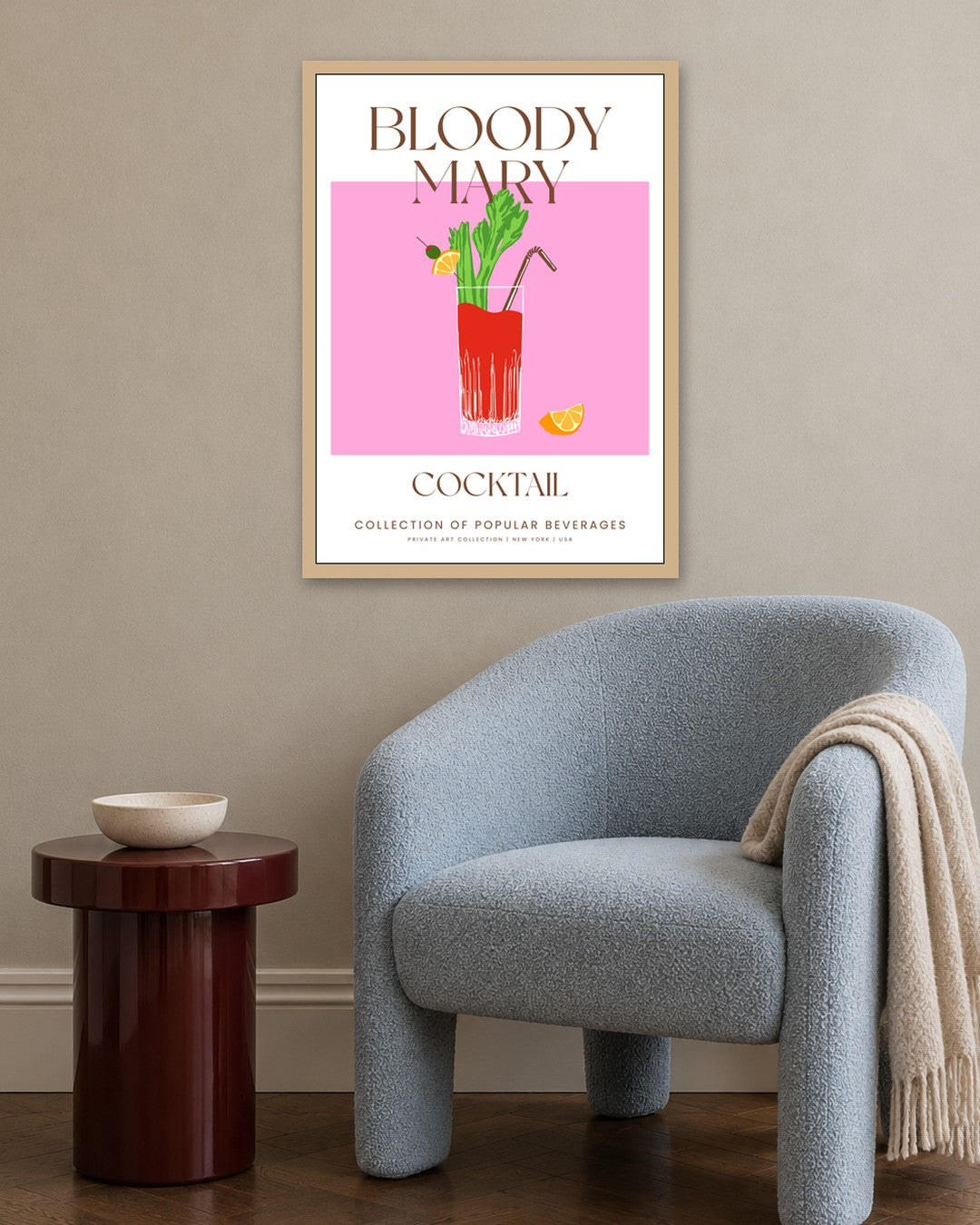 SENT Studio - Cocktail Poster No. 31 - oak frame in a room
