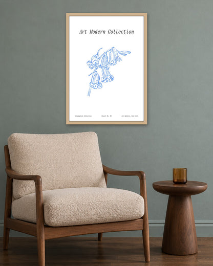 SENT Studio - Blooming Flowers Poster No. 36 - oak frame in a room