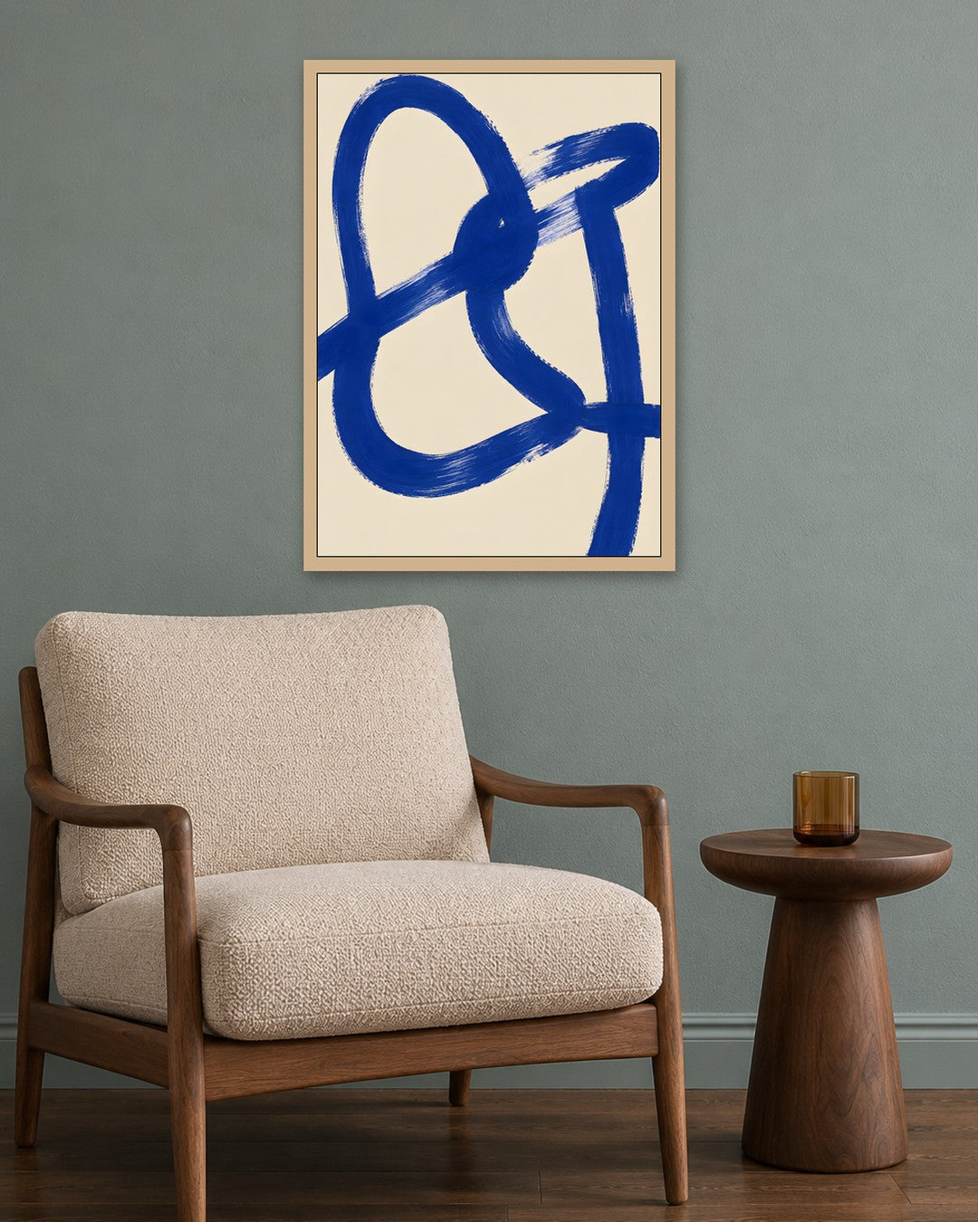 Ayla Heidenberg - Cobalt Gestures - oak frame in a room
