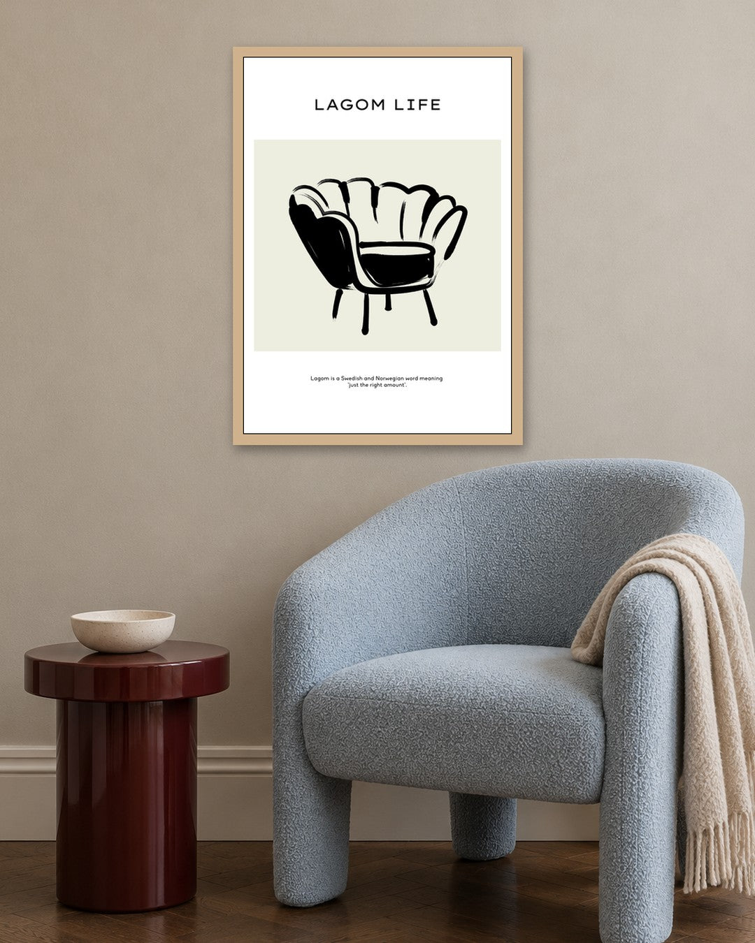 SENT Studio - Bohemian Poster No. 65 - oak frame in a room