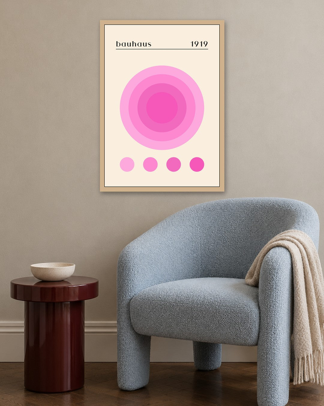 Bauhaus - Poster No. 38 - oak frame in a room