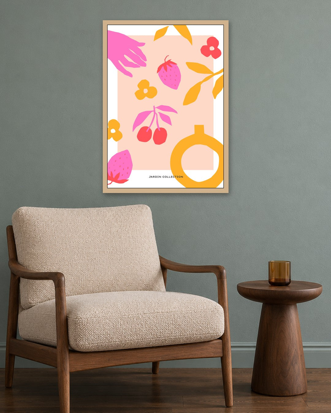 SENT Studio - Abstract Poster No. 42 - oak frame in a room