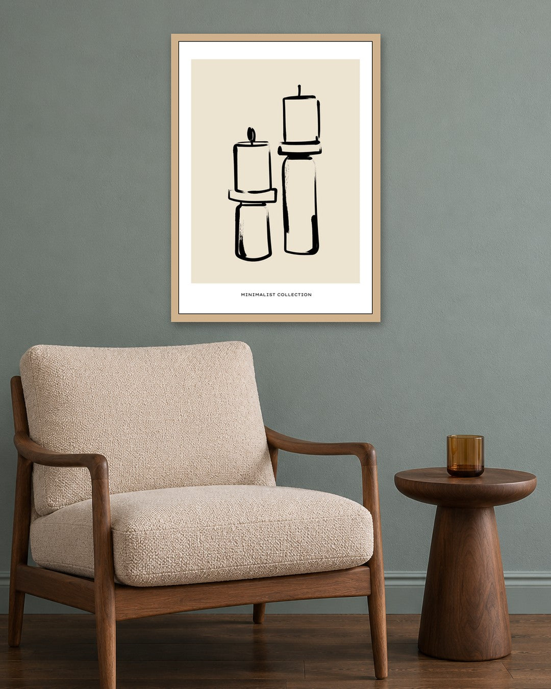 SENT Studio - Bohemian Poster No. 89 - oak frame in a room