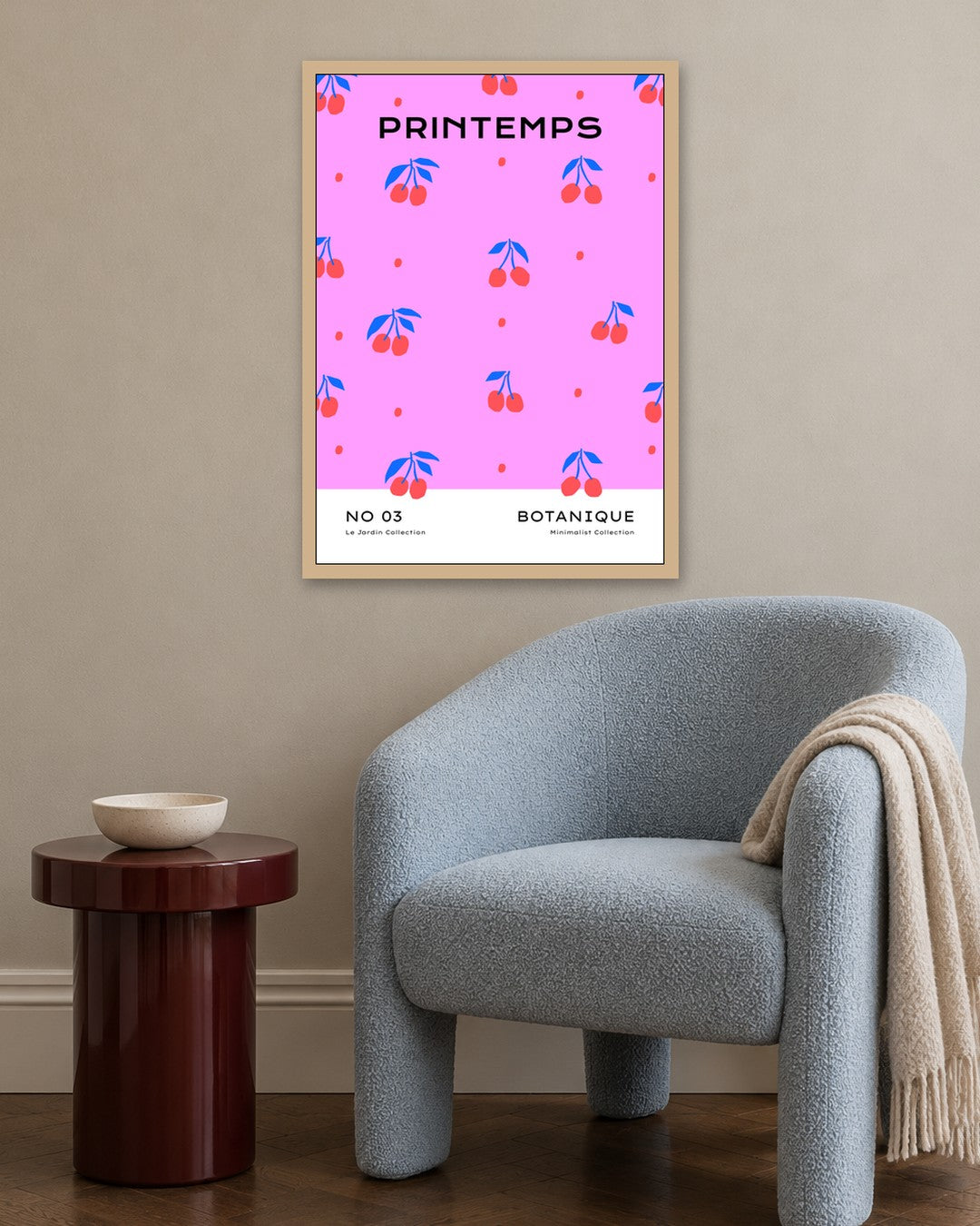 SENT Studio - Abstract Poster No. 2 - oak frame in a room