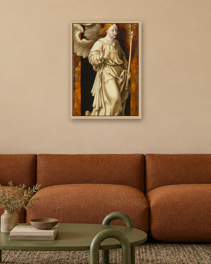 Renaissance Masters - Angel with a Sceptre - oak frame in a room