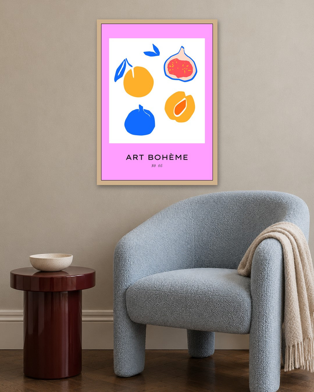 SENT Studio - Abstract Poster No. 35 - oak frame in a room