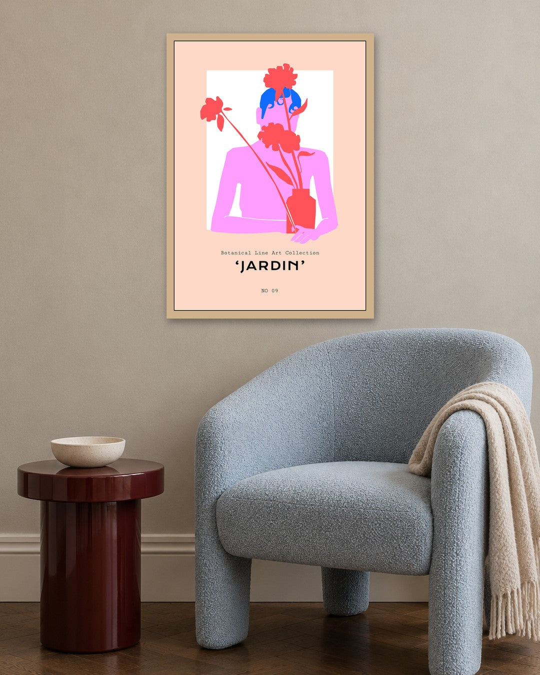 SENT Studio - Abstract Poster No. 29 - oak frame in a room