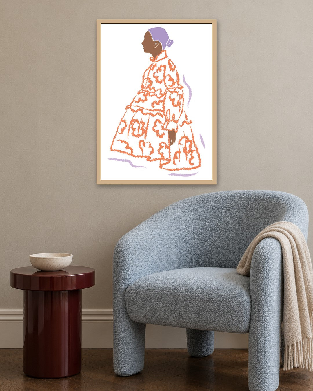 SENT Studio - Blooming Flowers Poster No. 59 - oak frame in a room