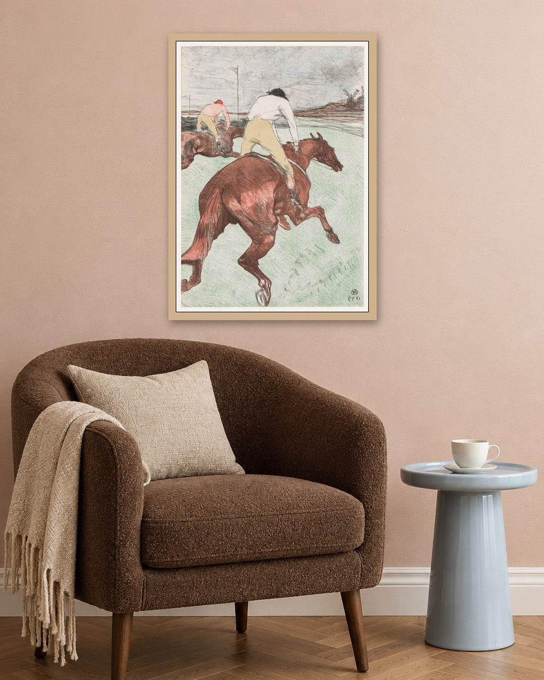 Henri de Toulouse-Lautrec - The Jockey - oak frame in a room