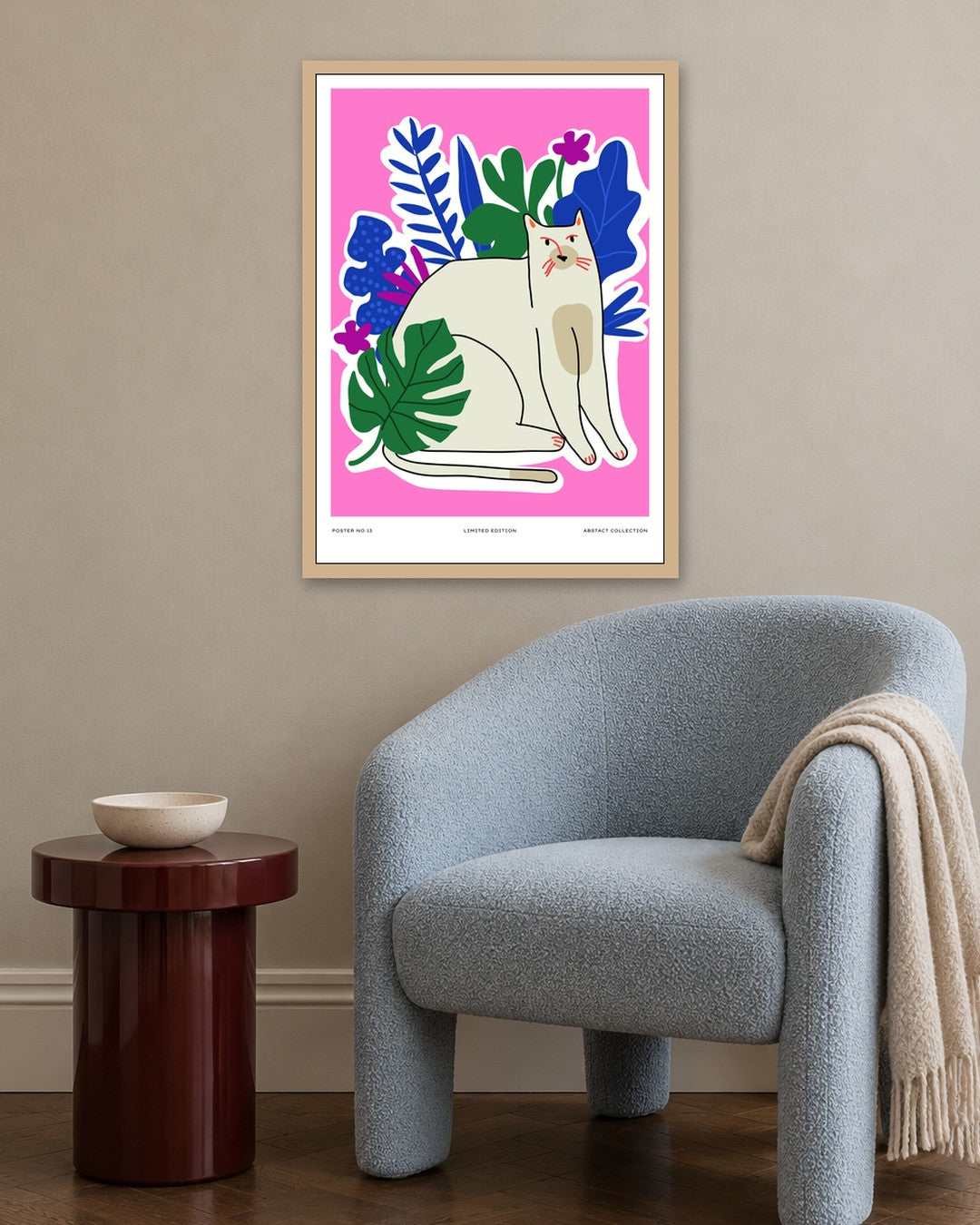 SENT Studio - Aesthetic Poster No. 13 - oak frame in a room