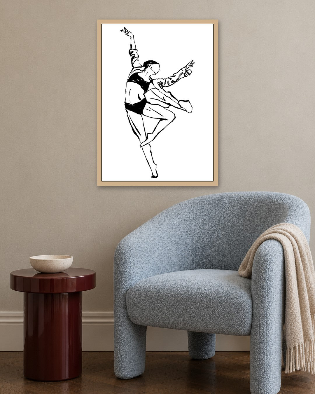 SENT Studio - Dancing Poster No. 56 - oak frame in a room
