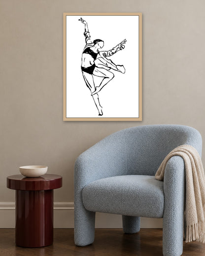 SENT Studio - Dancing Poster No. 56 - oak frame in a room