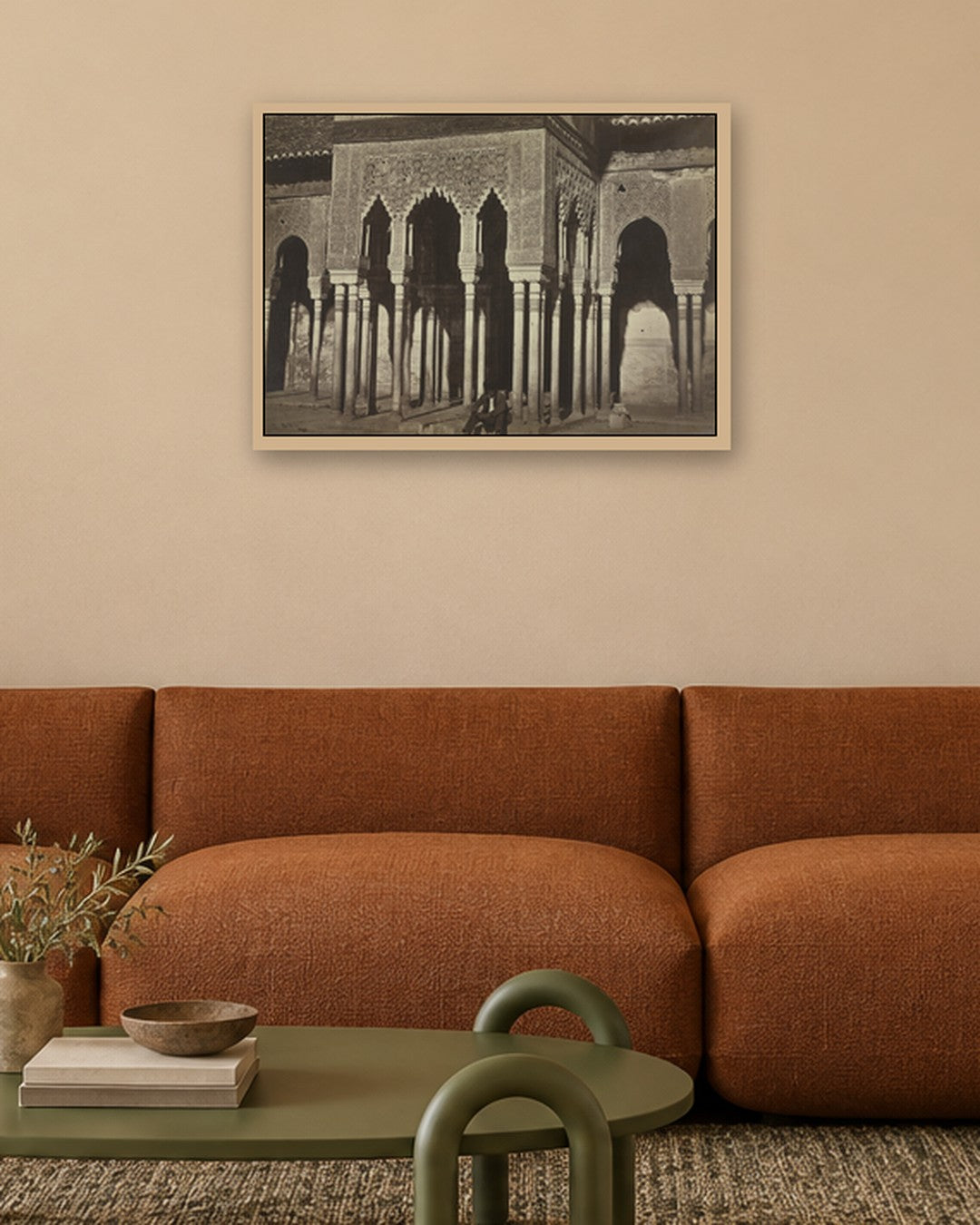 Charles Clifford - Courtyard, Alhambra - oak frame in a room