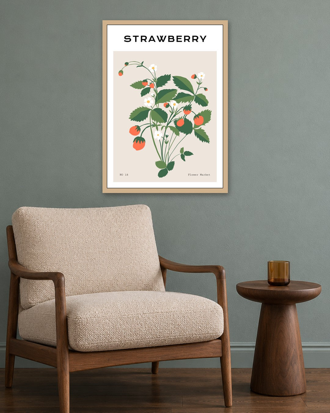 SENT Studio - Botanical Poster No. 9 - oak frame in a room