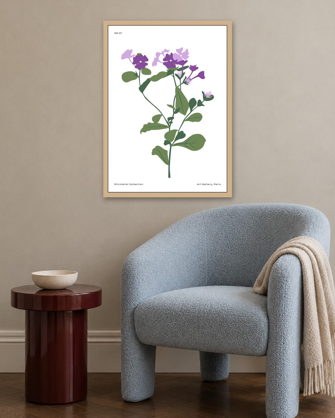 SENT Studio - Botanical Poster No. 17 - oak frame in a room
