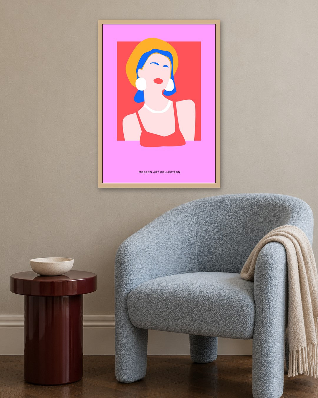SENT Studio - Abstract Poster No. 37 - oak frame in a room