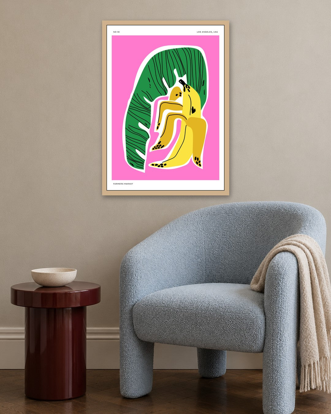 SENT Studio - Aesthetic Poster No. 30 - oak frame in a room
