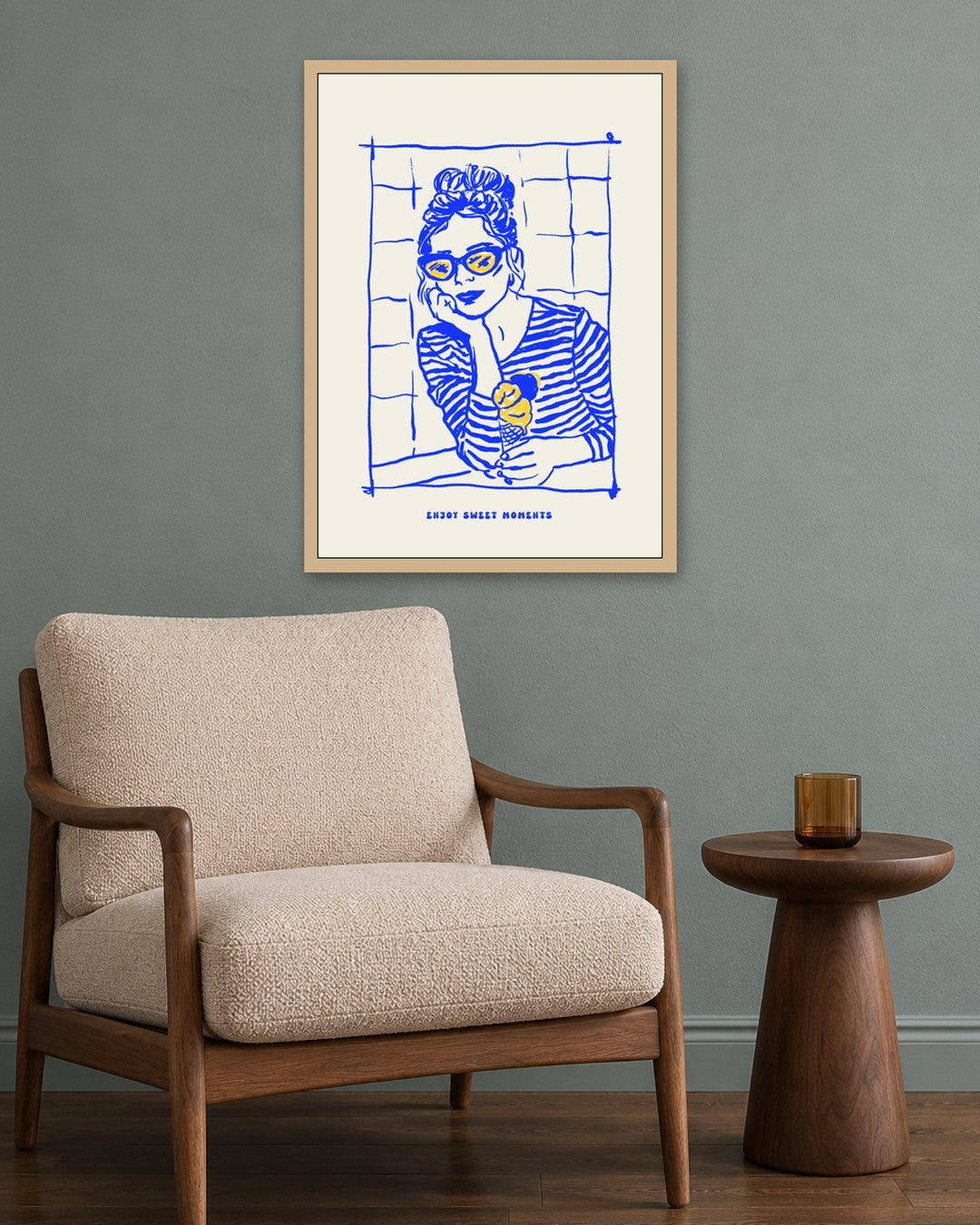 SENT Studio - Cravings Poster No. 59 - oak frame in a room
