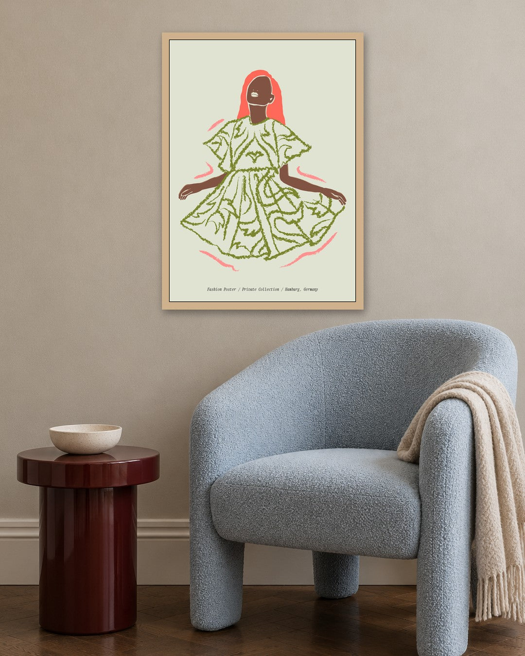 SENT Studio - Blooming Flowers Poster No. 57 - oak frame in a room