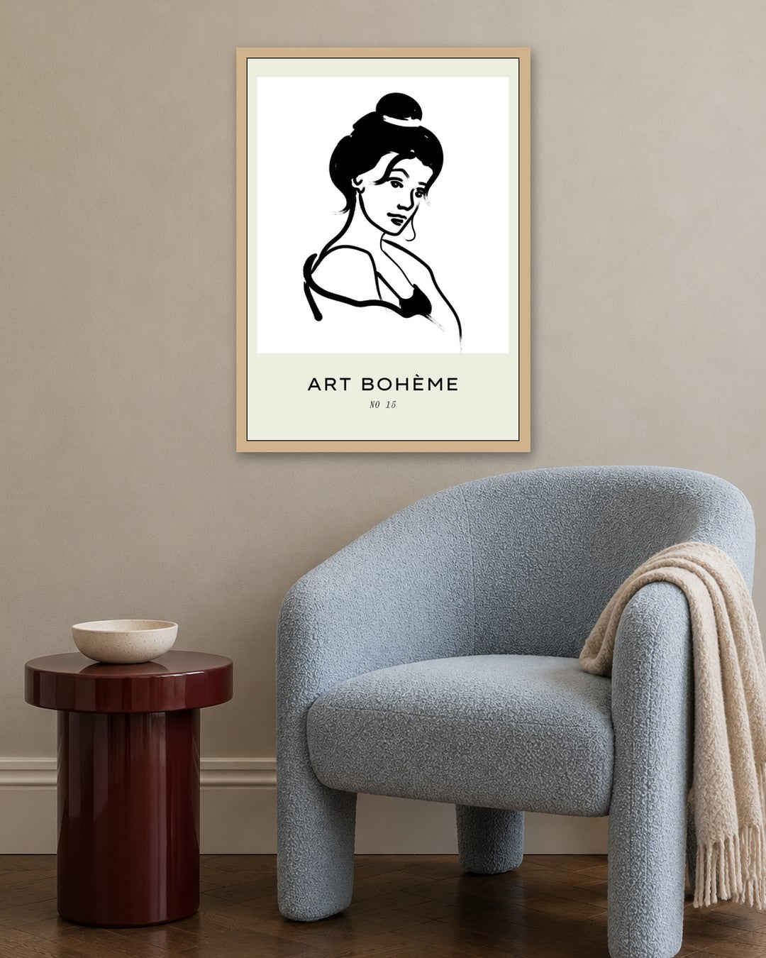 SENT Studio - Bohemian Poster No. 32 - oak frame in a room