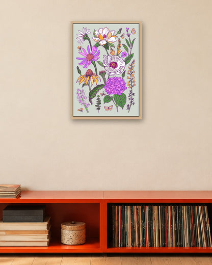 SENT Studio - Flower Poster No. 7 - oak frame in a room
